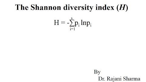 The Shannon diversity index (H)