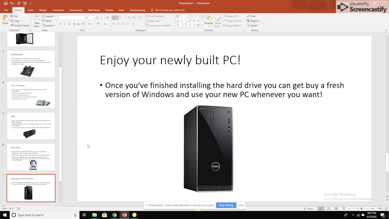 how to make presentation on pc