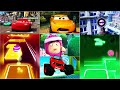 McQueen vs oddbods vs amazing McQueen funny cars vs siran hed mix combo game play song cover