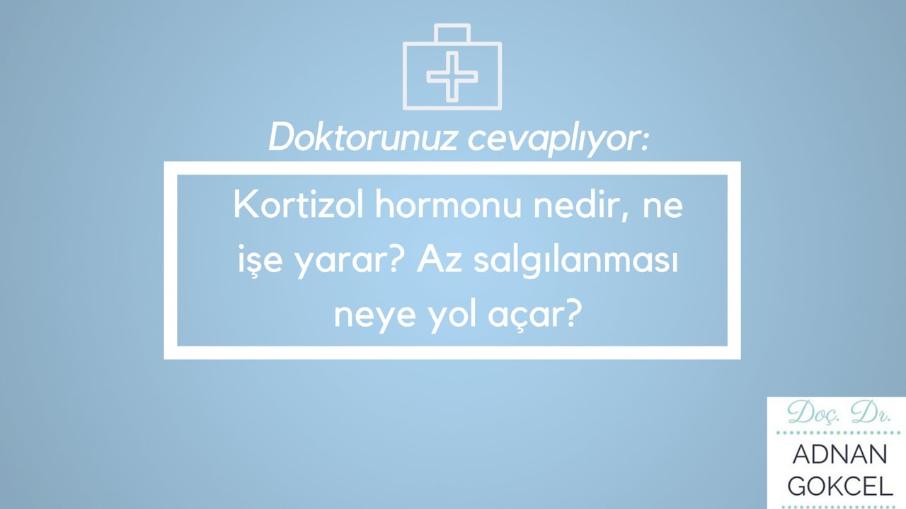 Kortizol veya Stres Hormonu Kortizol veya Stres Hormonu