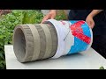 Unique And Creative - How To Make Cement Flower Pots From Cardboard and Plastic Container