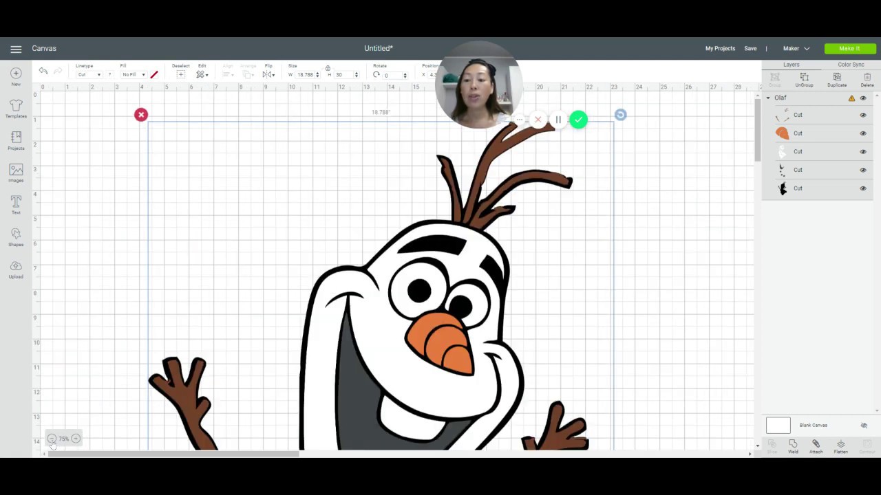 Download Diy Frozen Olaf In Design Space For The Cricut Maker Youtube