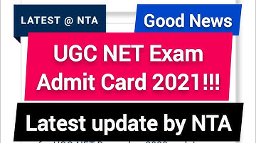 UGC NET Admit Card 2021/NTA NET Admit Card 2021/Good News for NET Aspirants