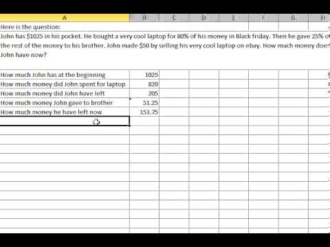 solve math problems in excel