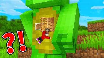 How JJ Built a House inside Mikey’s STOMACH in Minecraft (Maizen)