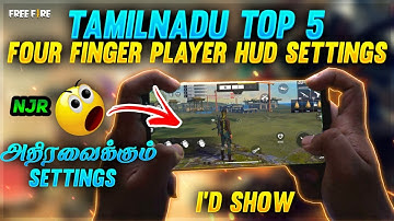 Top 5 Four Finger Players Hud Settings Onetap 😮 Tips & Tricks Tamil || FreeFire