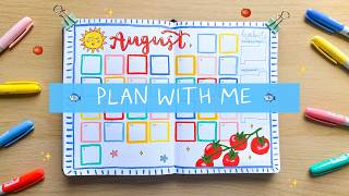 August Plan with Me! 🌞 Mediterranean summer theme 🐟🍅✨