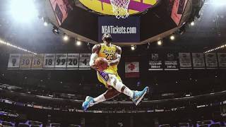 Lebron james throws down an incredible reverse windmill dunk in his
17th nba season against the houston rockets staples center. andrew
bernstein is na...