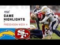 Chargers vs. 49ers Preseason Week 4 Highlights | NFL 2019