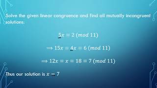 Number Theory - Linear Congruence Examples