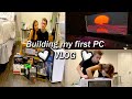 VLOG: Building my first PC with my boyfriend + desk shopping!