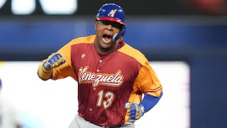 Salvador Pérez hits insane game tying double for Team Venezuela!