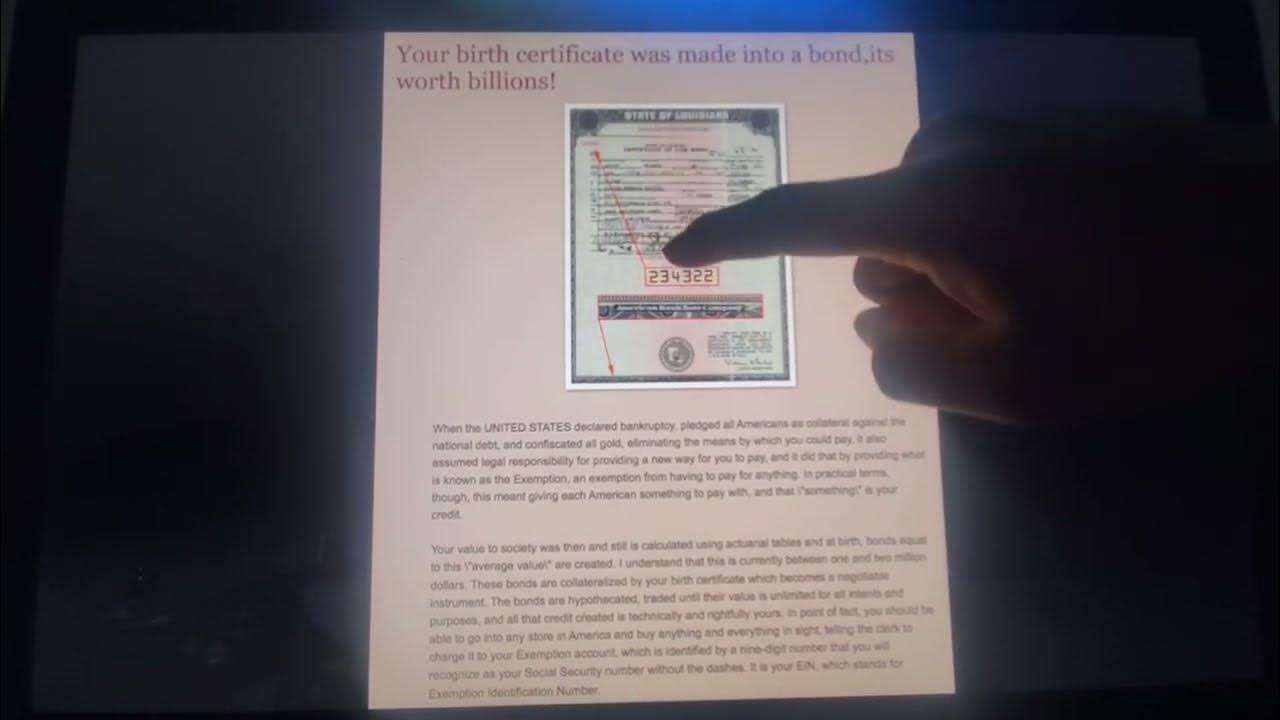 Look Up Birth Certificate Bond Value Your Birth Certificate Bond is Worth Billions & How to Utilize it - YouTube