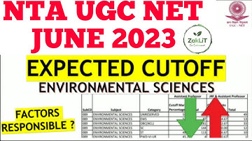 🔴Cutoff UGC NET June 2023 Expected _Environmental Sciences