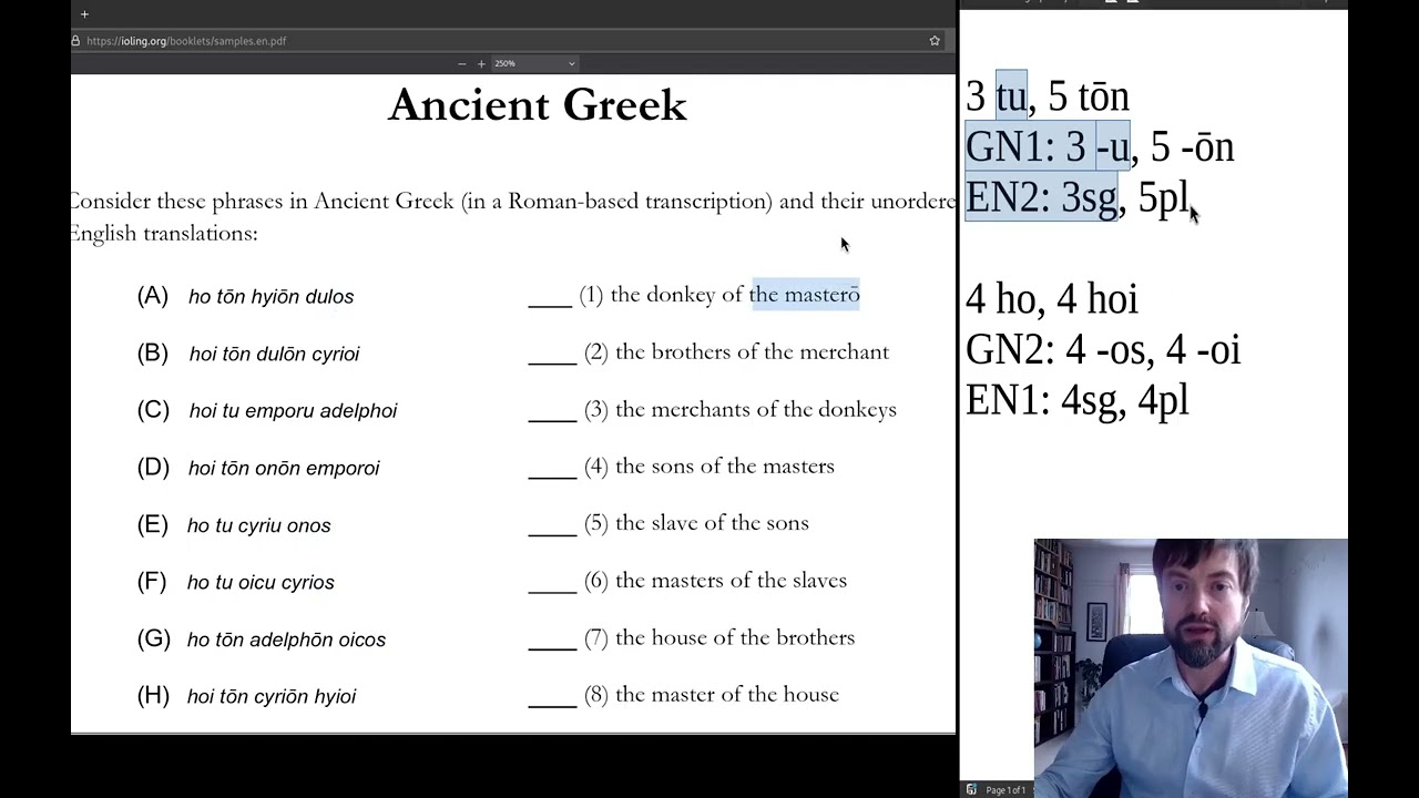 International Linguistics Olympiad Sample Problems: 2. Ancient Greek