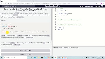 Lesson 53 - undefined value returned from function - freecodecamp