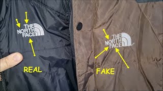 Literaire kunsten ontbijt muur The North Face down jacket real vs fake. How to spot fake North Face puffer  jackets - YouTube