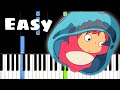 Ponyos theme  ponyo on the cliff by the sea  easy piano tutorial