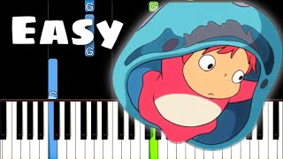 Ponyo's Theme - Ponyo on the Cliff by the Sea | EASY Piano Tutorial