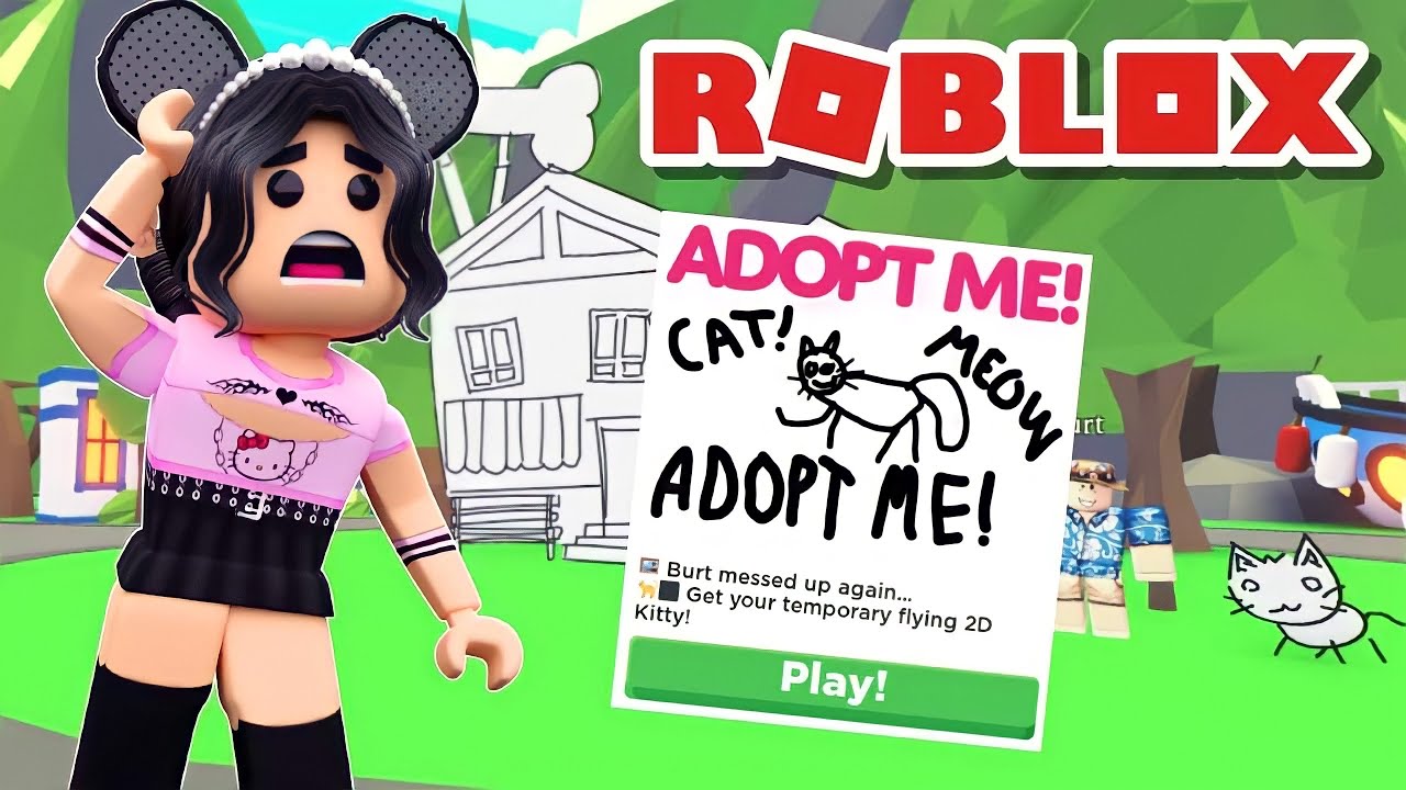 April Fools In Adopt Me New 2d Kitty Pet Roblox Youtube - roblox how to make a area 2d temporary