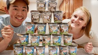 Trying Every Ben and Jerry's Ice Cream Flavor!!