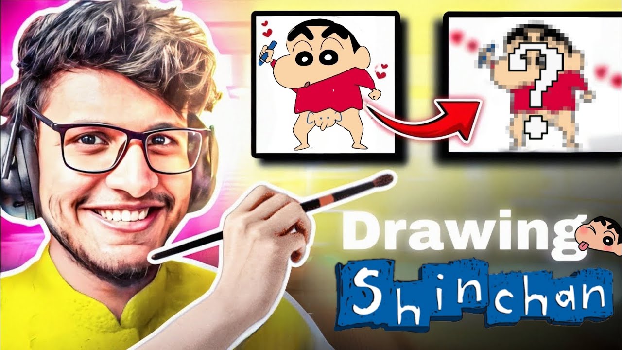 Drawing SHINCHAN on Stream!!! - YouTube