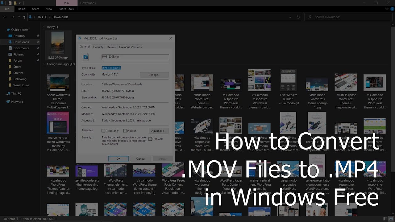 How to MOV Files MP4 in Windows Without Extra Software Needs For Free? - YouTube