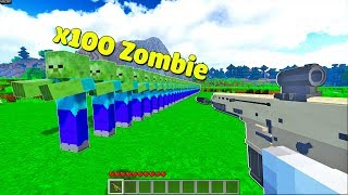 SlenderMan - THỬ BẮN 1 VIÊN ĐẠN XUYÊN QUA 100 CON ZOMBIE CÓ ĐƯỢC KHÔNG TRONG MINECRAFT