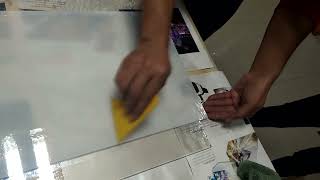 how to install rear projection film on the glass surface
