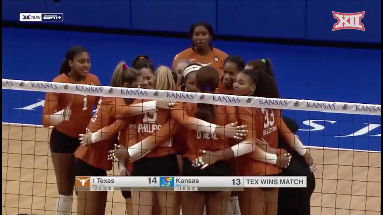 No. 1 Texas vs Kansas Women's Volleyball Highlights YouTube