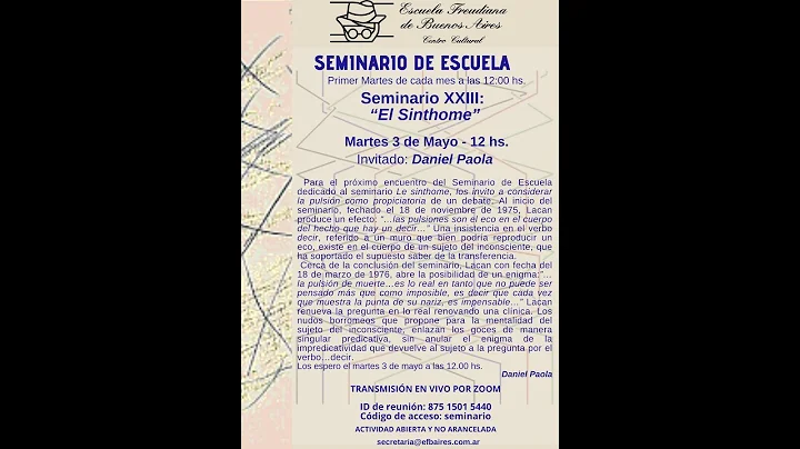 Seminario de Escuela: El Sinthome - Daniel Paola