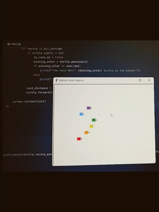 Turtle Racing game 🐢 with Python Turtle Graphics|| #turtle # ...