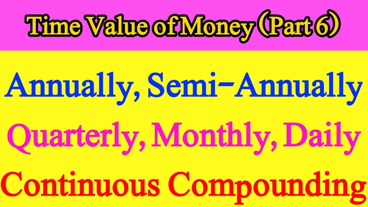 Compounding More Than Once A Year Annually Semi Annually Quarterly