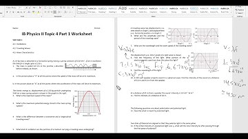 IB Physics II Topic 4.1 Part 1 Worksheet Solutions