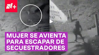 Mujer se avienta por escaleras para escapar de secuestradores en Puebla - N+