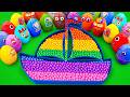 Satisfying ASMR | Making Rainbow Beads Sailboat Bathtub by Mixing SLIME Mystery Eggs CLAY Coloring