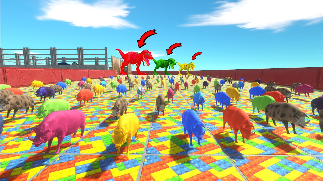 Speed Race DINOSAURS EAT COLOR PIG LEGO FUNNY SUPERHEROES CHAMPIONS ...