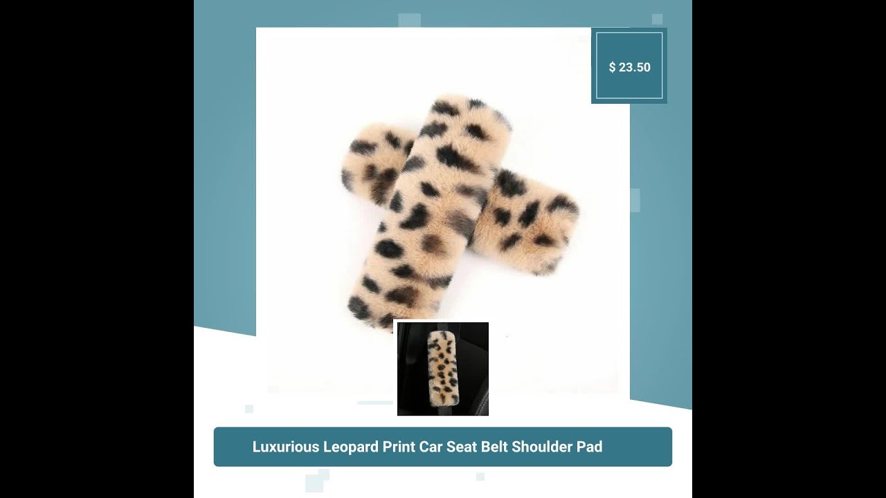 Luxurious Leopard Print Car Seat Belt Shoulder Pad