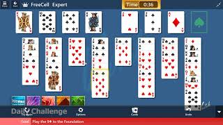 Microsoft Solitaire Collection - FreeCell [Expert] | August 1st 2019: Play the 9♣ to the Foundation