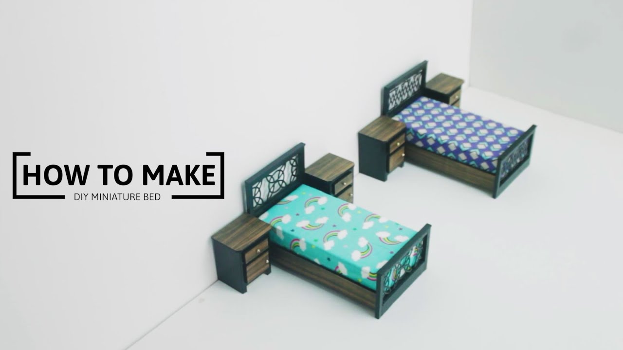 How to make a DIY Miniature Bed Part 3 MINIATURE TUTORIAL YouTube
