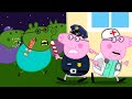 Zombie apocalypse zombies appear at room police peppa  peppa pig funny animation