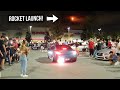 ROCKET LAUNCH TAKES OVER CAR MEET! *UNEXPECTED*