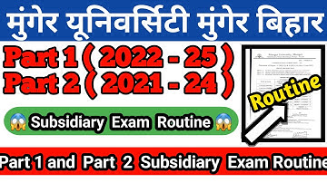 Munger University Part 1 Subsidiary Exam Routine (2022-25)& Part 2 Subsidiary Exam Routine (2021-24)