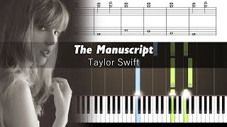 Taylor Swift - The Manuscript - Accurate Piano Tutorial with Sheet Music