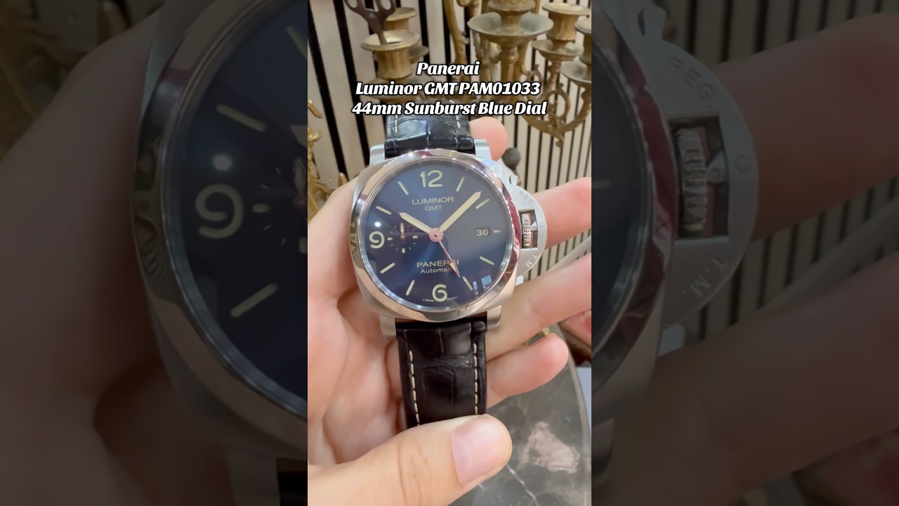Panerai Luminor GMT PAM01033 – 44mm Sunburst Blue Dial Watch