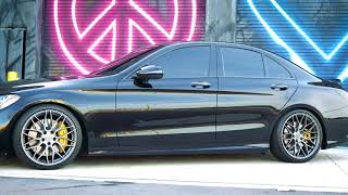2016 Mercedes Benz C450 Lowered - Varro Wheels VD06X - Titanium Brushed Face 19 inch Staggered