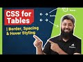 CSS for Tables | Border, Spacing & Hover Styling | Class 15