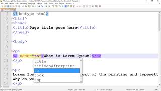 Named Anchor Links HTML coding Profile