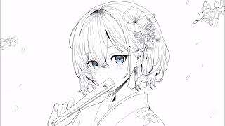 Anime Girl in Kimono Monochrome 4k Live Wallpaper 🌸 Black & White Aesthetic Background screenshot 1