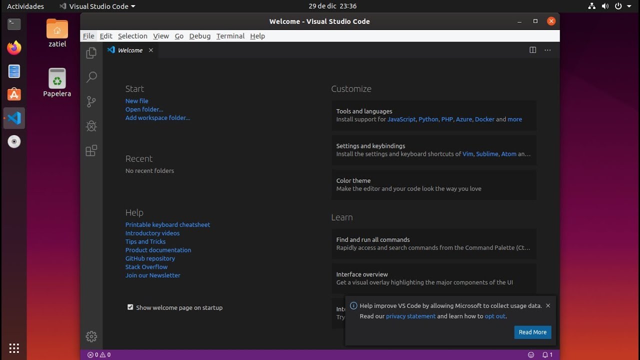 visual studio code install ubuntu 20.04